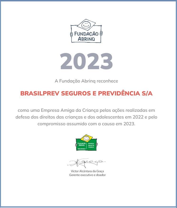 Brasilprev Renova Selo De Empresa Amiga Da Crian A