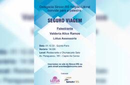 Delegacia do Sincor RS promove palestra sobre Seguro Viagem em Capão da Canoa / Divulgação / Sincor RS