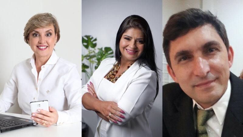 Regina Lacerda (Rainha Seguros); Elisabeth Velásquez (Diretora do Sindicondomínio-DF); e Carlos Henrique Dutra Cardoso (Vice-Presidente Educação, Meio Ambiente, Comunicação e Tecnologia do Sindicondomínio-DF) / Fotos: Divulgação / Arquivo Pessoal