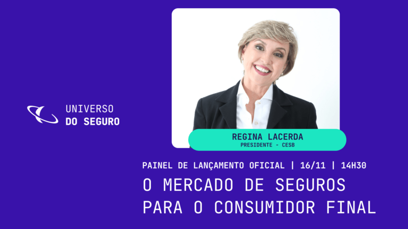 Regina Lacerda, presidente do CESB, participa da transmissão de lançamento do Universo do Seguro / Divulgação