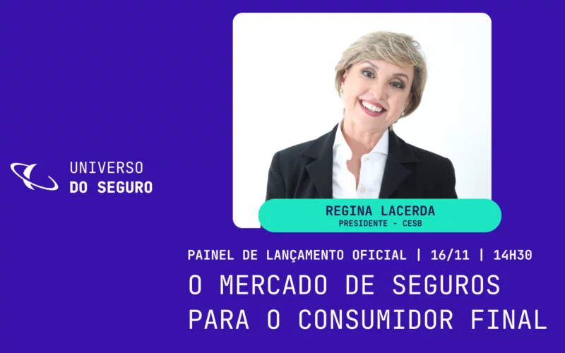 Regina Lacerda, presidente do CESB, participa da transmissão de lançamento do Universo do Seguro / Divulgação