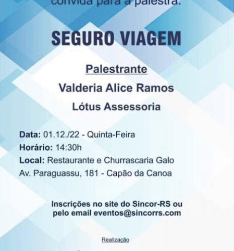 Delegacia do Sincor RS no Litoral convida para palestra com Valderia Ramos / Reprodução