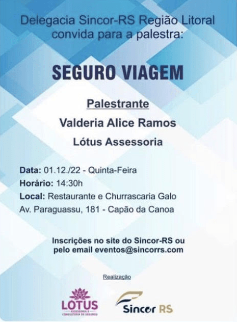 Delegacia do Sincor RS no Litoral convida para palestra com Valderia Ramos / Reprodução