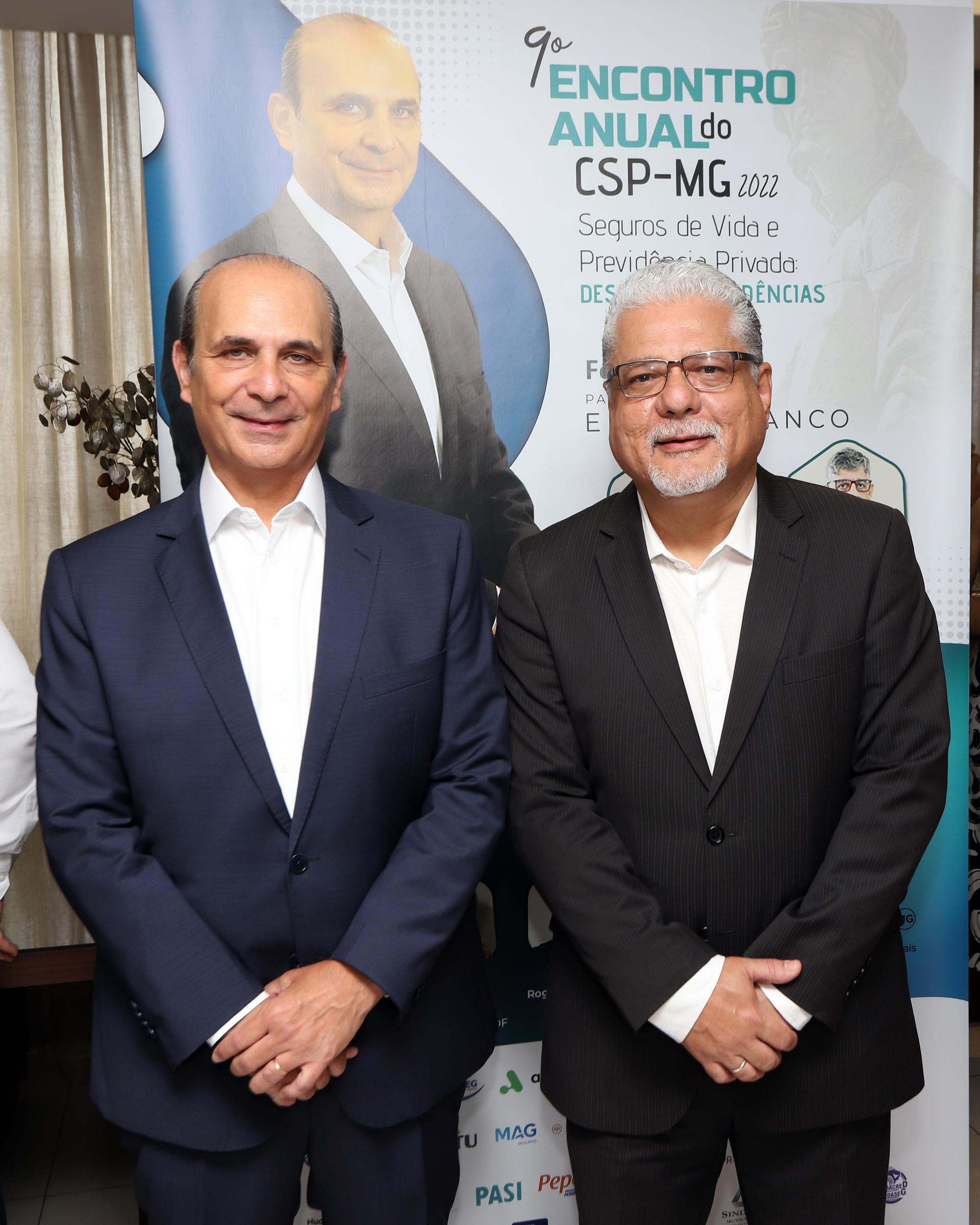 Edson Franco (presidente da FenaPrevi) e João Paulo Moreira de Mello (presidente do CSP-MG) / Foto: Arnaldo Athayde / Divulgação