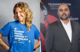 Maria Gueiros, gerente de Produto de Novas Verticais do Hurb; Roberto Oliveira, Diretor Comercial da Universal Assistance / Divulgação