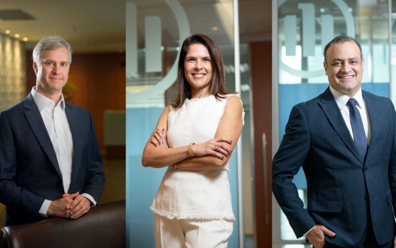 Luciano Calheiros, diretor executivo de Negócios Corporativos; Karine Barros, diretora executiva Comercial; e Alexandro Barbosa, diretor Comercial Regional Norte e Nordeste da Allianz Seguros / Foto: Túlio Vidal / Divulgação