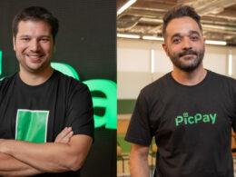Danilo Caffaro, VP de Serviços Financeiros Pessoa Física; e Tiago Vasconcelos, executivo responsável pela nova unidade de negócio do PicPay / Foto: Divulgação