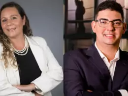 Roberta Rodrigues, Reguladora de Sinistros Sênior da Matthews Daniel, e Thalles Nogueira, coordenador de Sinistros da Austral Seguradora / Divulgação