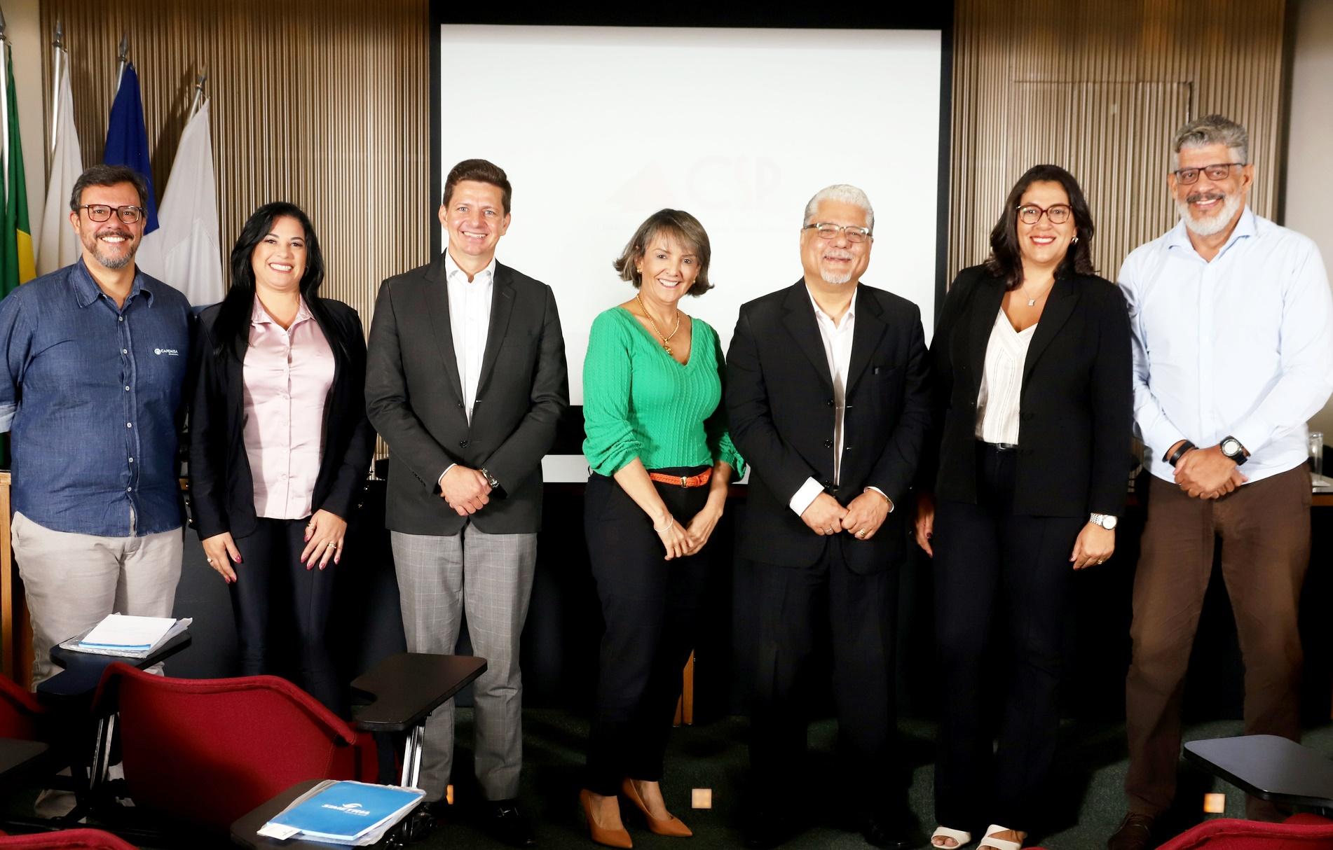 Executivos da Capemisa, Simetria Brasil e Bradesco Vida e Previdência participaram do I Workshop Conhecer para Proteger, conduzido pelo presidente do CSP-MG, João Paulo Moreira de Mello, e mediado pelo professor e consultor, Maurício Tadeu Barros Morais / Foto: Arnaldo Athayde / Divulgação