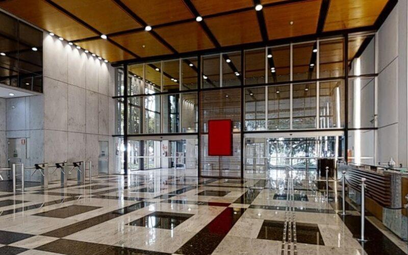 Entrada do Edifício Torre Sul, novo espaço da Essor em São Paulo / Foto: Divulgação