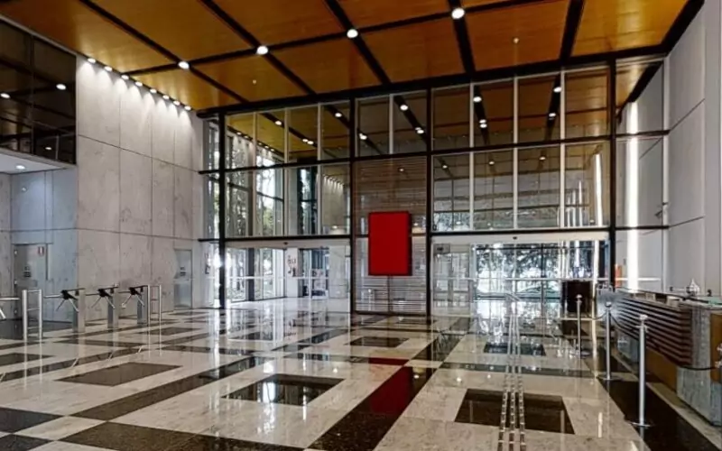 Entrada do Edifício Torre Sul, novo espaço da Essor em São Paulo / Foto: Divulgação