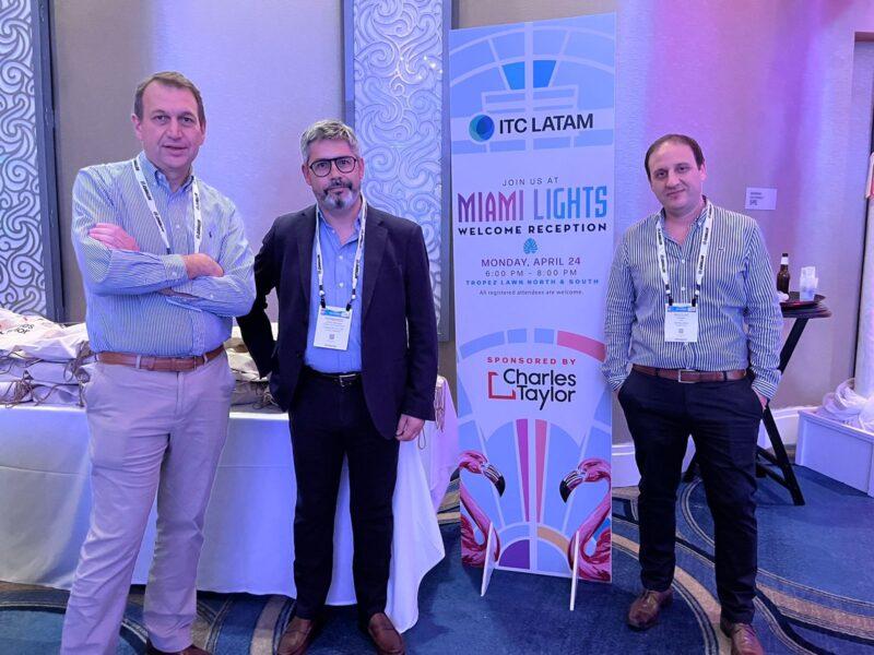 Aldo Kazakevich, CEO e co-fundador da bdt Global; Fernando López, Gerente de Vendas Latam da Charles Taylor InsureTech; Nicolas Renni COO da bdt Global / Divulgação