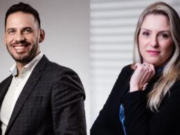 Raphael Bauer, diretor-geral comercial da MAPFRE; e Jacqueline Izabel, diretora de clientes e desempenho comercial da seguradora / Foto: Divulgação