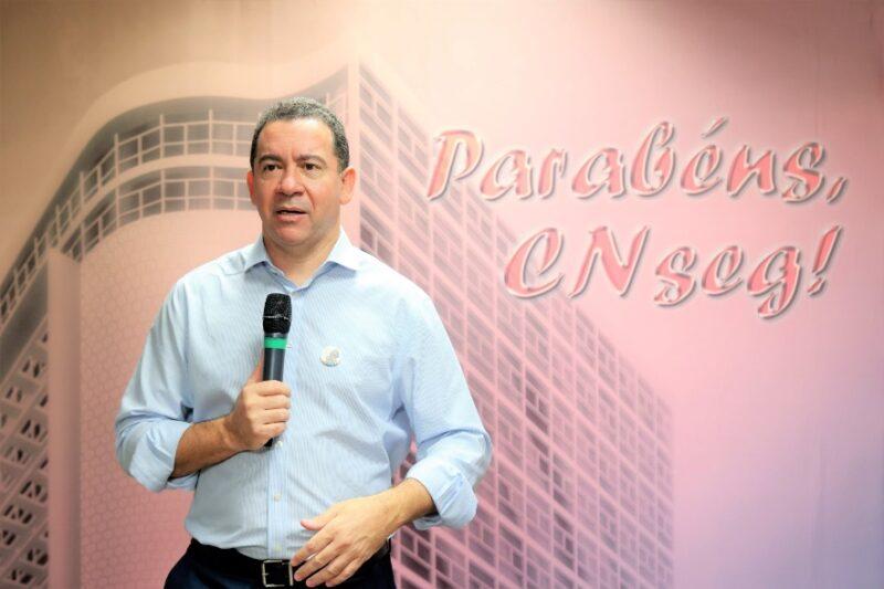 Presidente da CNseg, Dyogo Oliveira, durante evento interno da Confederação / Foto: Divulgação