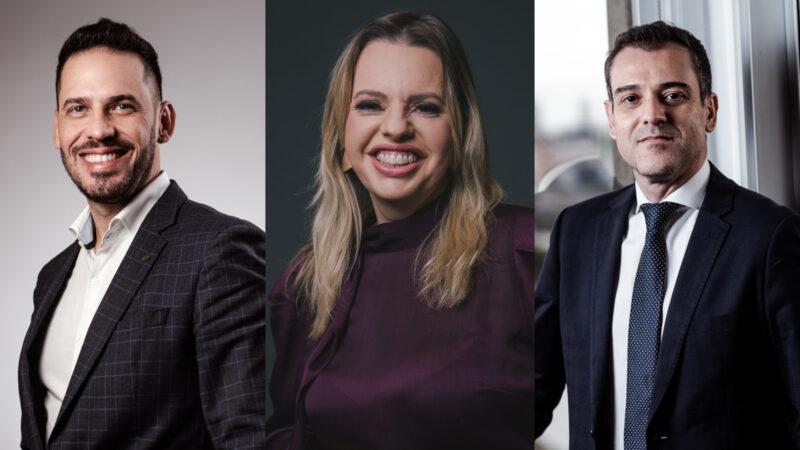 Raphael Bauer, diretor geral comercial; Tatiana Cerezer, diretora de Comunicação e Marketing; e Fabiano Sardá, diretor geral da MAWDY / Foto: Divulgação