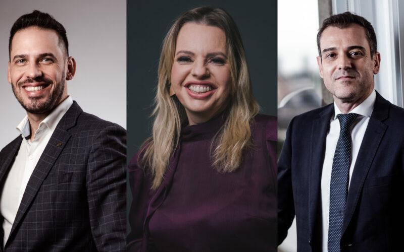Raphael Bauer, diretor geral comercial; Tatiana Cerezer, diretora de Comunicação e Marketing; e Fabiano Sardá, diretor geral da MAWDY / Foto: Divulgação