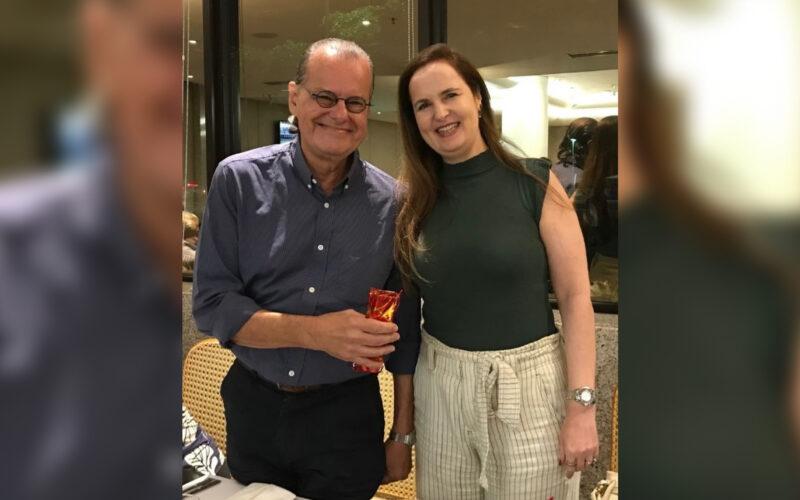 No jantar de junho, Helio Portocarrero e Beatriz Herranz, Diretora Executiva da Fenaprevi, aprovada para integrar o Clube; O distintivo será entregue em julho por seu padrinho / Foto: Neival Freitas / Divulgação