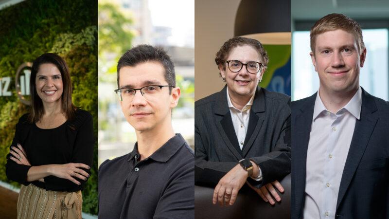 Karine Barros, diretora executiva Comercial da Allianz Seguros; Luiz Rodrigo Cartolano, diretor executivo de Marketing e Transformação; Rosely Boer, diretora executiva de Operações e TI; e David Beatham, diretor executivo de Automóvel, Massificados e Vida / Foto: Divulgação