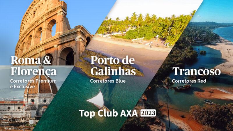 AXA anuncia todos os destinos de sua campanha Top Club 2023, que premia corretores com viagens nacionais e internacional / Divulgação