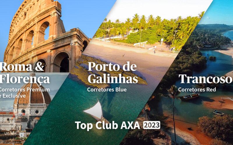 AXA anuncia todos os destinos de sua campanha Top Club 2023, que premia corretores com viagens nacionais e internacional / Divulgação