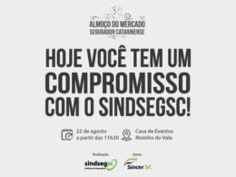 SindsegSC promove hoje o Almoço do Mercado Segurador Catarinense / Divulgação