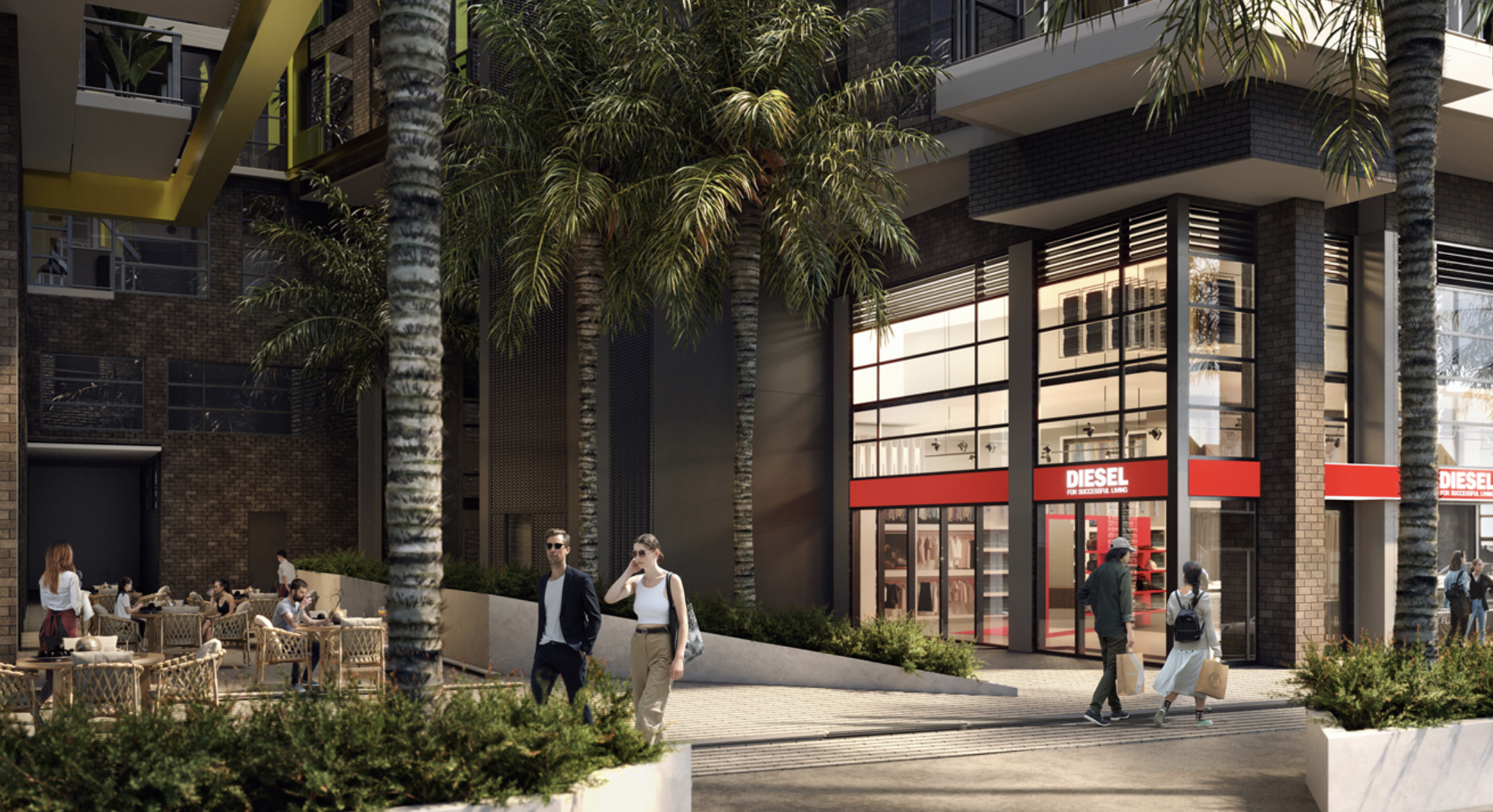 Visão externa do empreendimento Diesel Wynwood / Divulgação