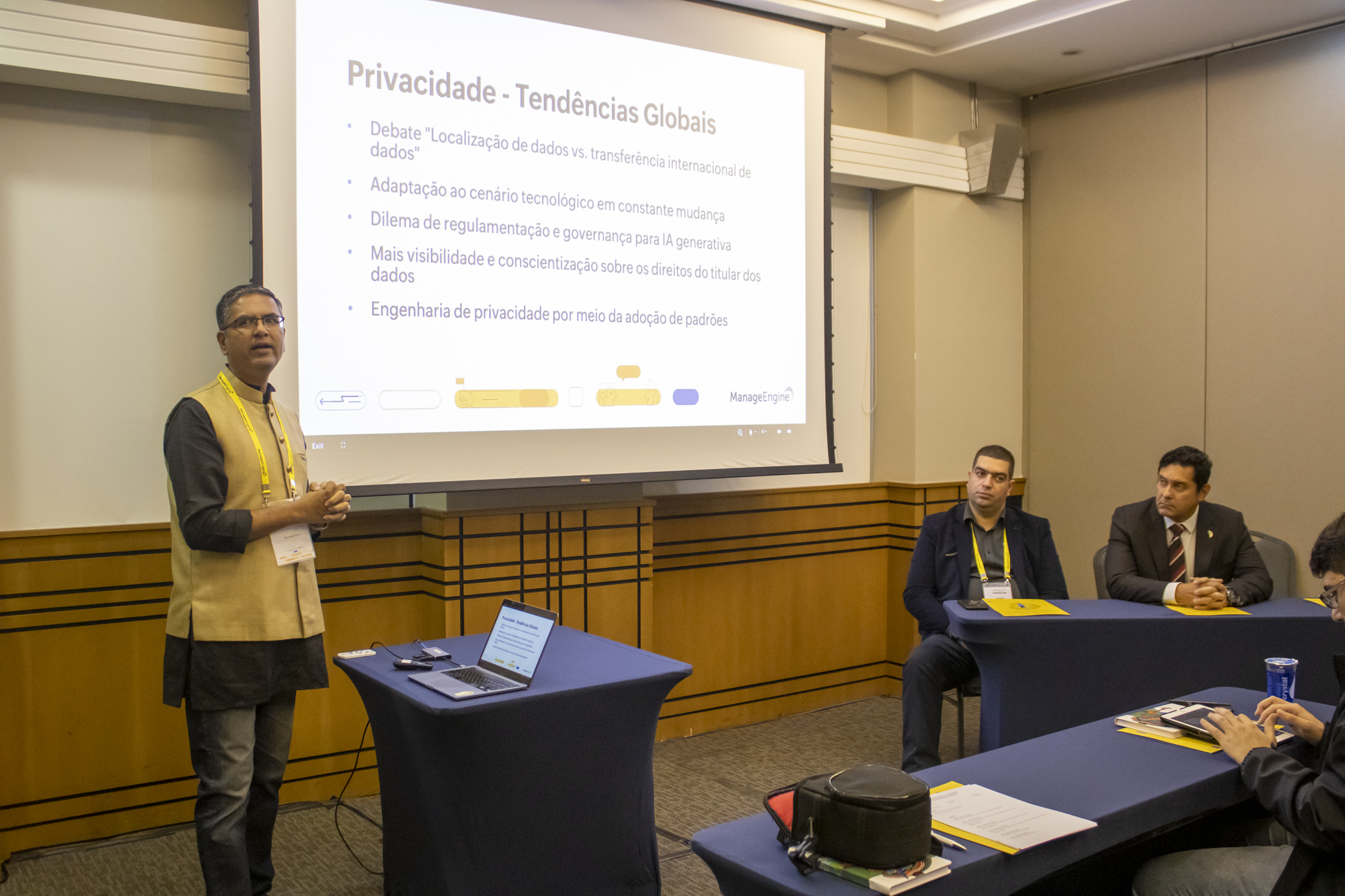 Rajesh Ganesan, Presidente da ManageEngine, durante apresentação em São Paulo (SP) / Foto: Universo do Seguro