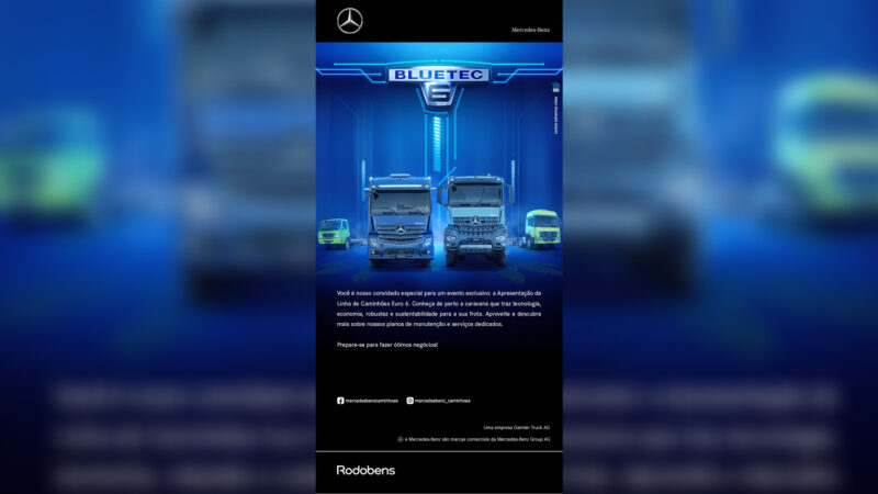 Rodobens recebe caravana de caminhões com tecnologia de última geração da Mercedes-Benz para ‘test-drive’ / Divulgação