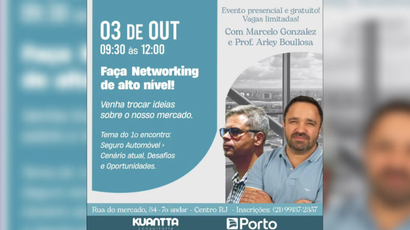 Com foco em networking de alto nível, Kuantta Consultoria debaterá cenário do "Seguro Automóvel" no Rio de Janeiro / Divulgação