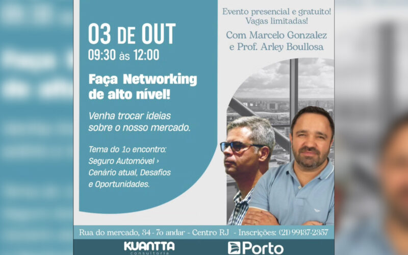 Com foco em networking de alto nível, Kuantta Consultoria debaterá cenário do "Seguro Automóvel" no Rio de Janeiro / Divulgação