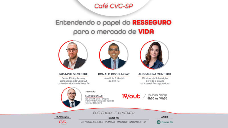 Café CVG-SP discutirá papel do Resseguro para o mercado de Vida/ Divulgação