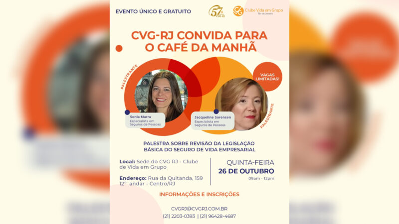 CVG-RJ convida para café da manhã com palestra de especialistas / Divulgação