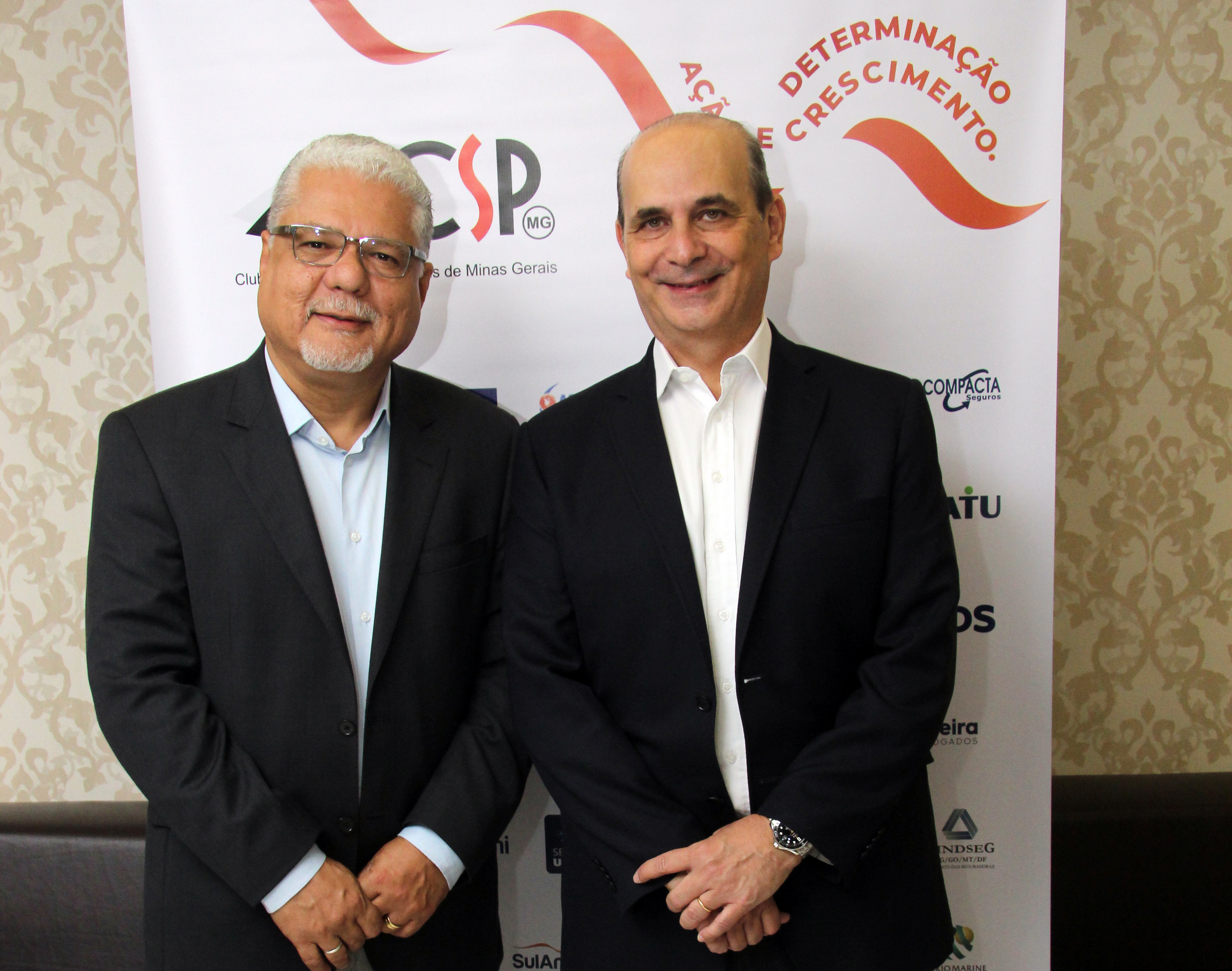 João Paulo Moreira de Mello, presidente do CSP-MG e anfitrião do evento, Edson Franco, presidente da FenaPrevi / Foto: Arnaldo Athayde / Divulgação