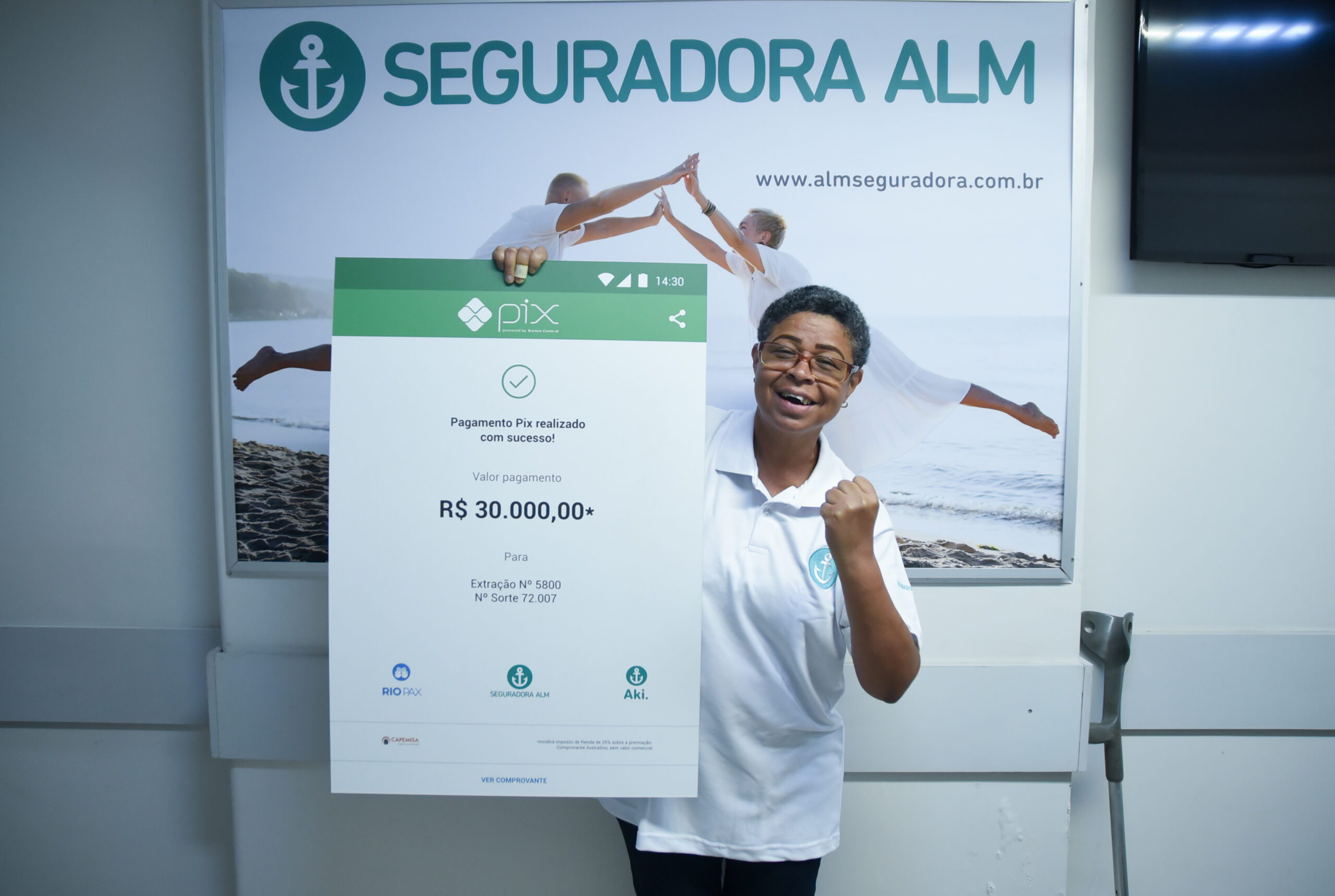 Contemplada no Pix Premiado da Seguradora ALM / Foto: Rafaela Cassiano / Divulgação