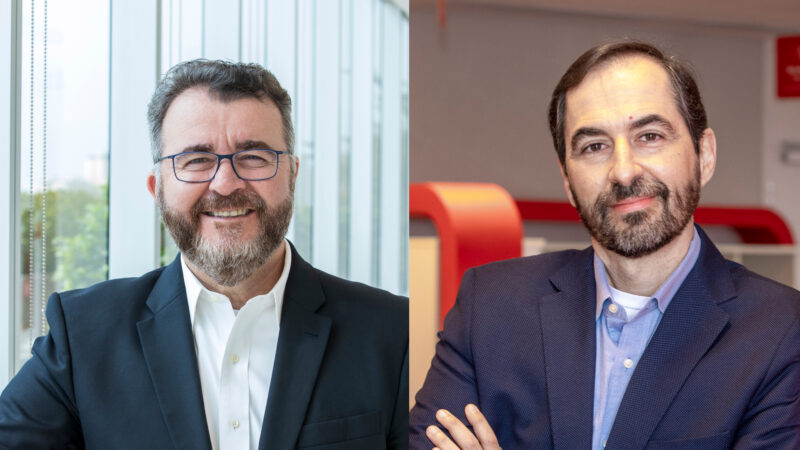 Jorge Nasser, diretor presidente da Bradesco Vida e Previdência e Alexandre Nogueira, diretor de marketing da Bradesco Seguros/ Foto: Divulgação