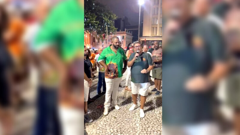 Marcelo Domingues, presidente da Escola de Samba Protegidos da Princesa e Edson Calheiros, presidente do CVG-RJ / Foto: Divulgação