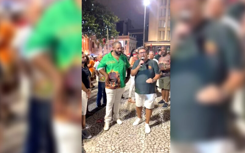 Marcelo Domingues, presidente da Escola de Samba Protegidos da Princesa e Edson Calheiros, presidente do CVG-RJ / Foto: Divulgação
