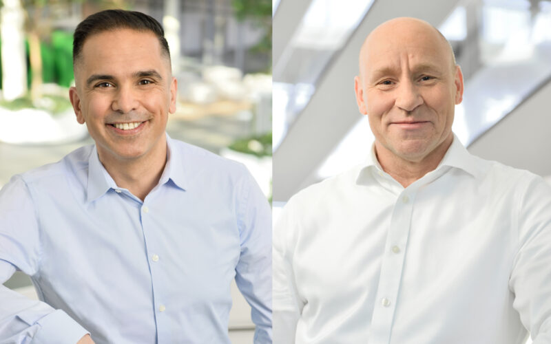 Dr. Mukadder Erdönmez, Membro do Conselho Executivo da HDI Global SE, responsável pelas áreas de Responsabilidade Civil, Seguros Cibernéticos e Automóveis; e David Hullin, Membro do Conselho Executivo da HDI Global, responsável pela região Europa (sem Alemanha), Américas, Asean, África do Sul e Médio Oriente / Foto: Divulgação
