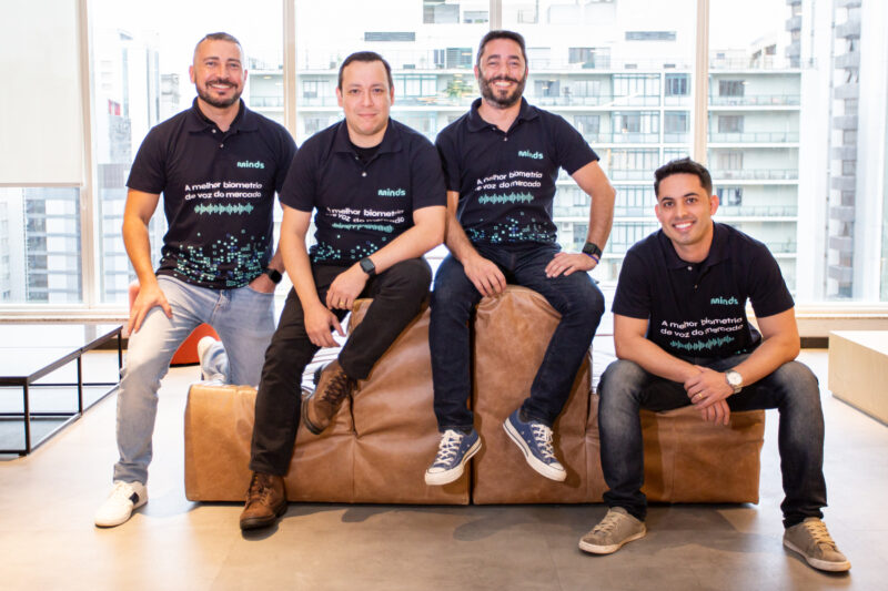 Sócios Minds: Marcelo Peixoto, CEO; Igor Hufnagel, CTO; Daniel Ladeira, CIO; Frederico Souza, CFO / Foto: Fernanda Peixoto / Divulgação
