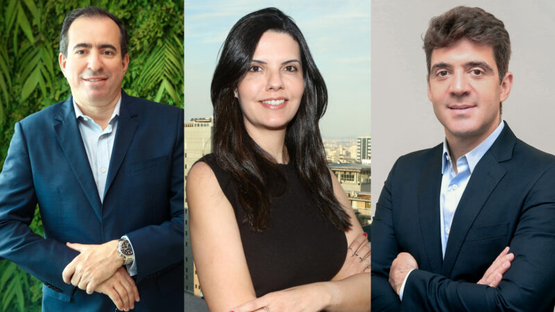 Adailton Dias, Diretor Executivo de Produtos e Resseguro; Silvia Gadelha, superintendente de Financial Lines & Casualty; Felipe Prado Ribeiro, diretor responsável pelas áreas de RD Equipamentos, Financial Lines & Responsabilidade Civil e Agrícola da Sompo Seguros / Foto: Divulgação