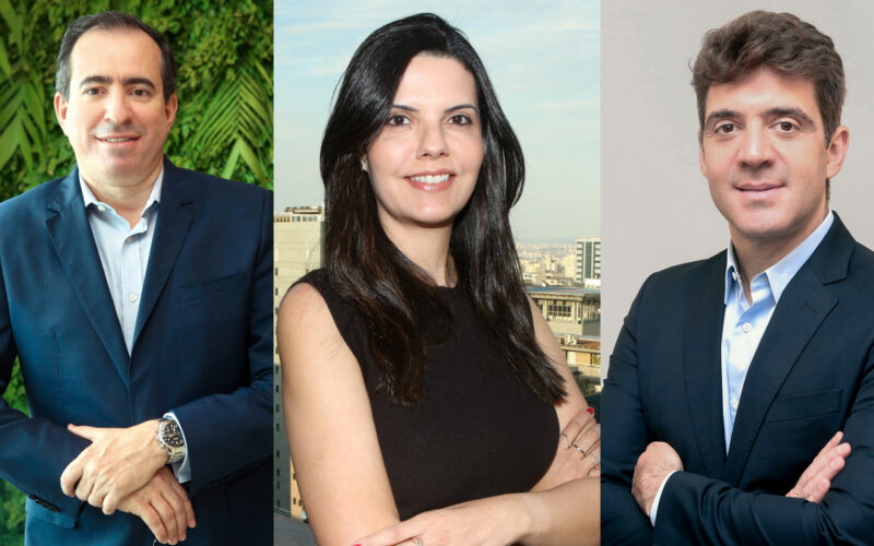 Adailton Dias, Diretor Executivo de Produtos e Resseguro; Silvia Gadelha, superintendente de Financial Lines & Casualty; Felipe Prado Ribeiro, diretor responsável pelas áreas de RD Equipamentos, Financial Lines & Responsabilidade Civil e Agrícola da Sompo Seguros / Foto: Divulgação