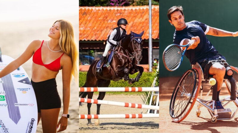 Luara Mandelli, surfista; Manoela Michaelis, amazona curitibana; Gustavo Carneiro, jogador de tênis paraolímpico / Foto: Divulgação