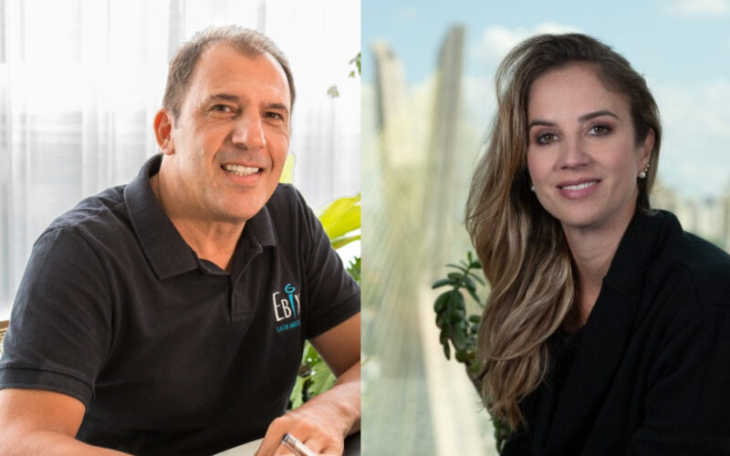 Luis Eduardo Maida, diretor de Vendas de Produtos; Thaisa Braguim, vice-presidente de Vendas e Marketing da Ebix Latin America / Foto: Divulgação