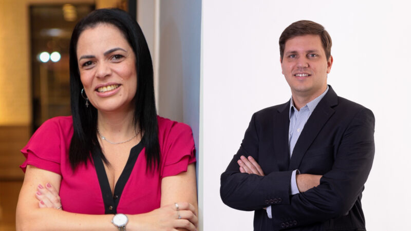 Mariana Vale, Gerente de Seguro Garantia; Fernando Gonçalves, Head de Linhas Financeiras, Garantia e P&C da Akad Seguros / Foto: Divulgação