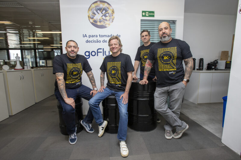 Rodrigo Gonçalves (CEO), Pedro Azevedo (CFO), Luis Martinez (CSO) e Renato Castilho (CTO) / Foto: goFlux / Divulgação