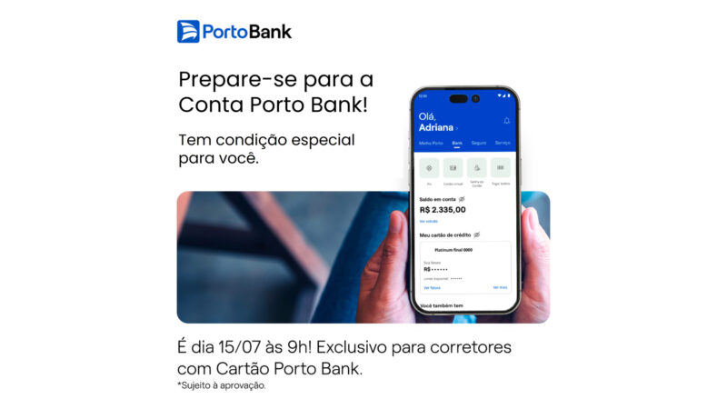 Lançada hoje a conta digital Porto Bank para corretores / Divulgação