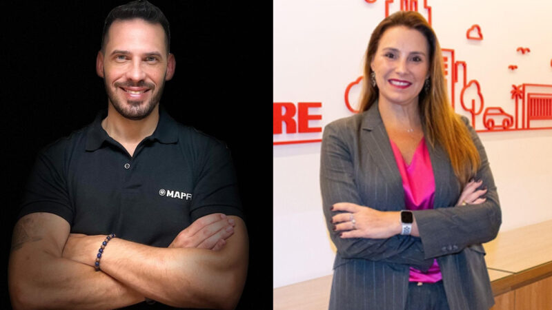 Raphael Bauer, diretor comercial do canal corretor da MAPFRE e Carolina de Molla, diretora comercial de Vida da MAPFRE / Foto: Divulgação