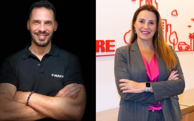 Raphael Bauer, diretor comercial do canal corretor da MAPFRE e Carolina de Molla, diretora comercial de Vida da MAPFRE / Foto: Divulgação