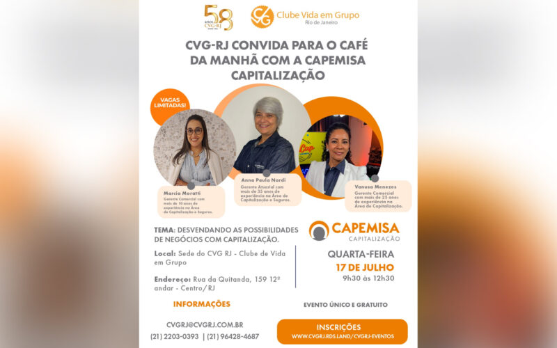 CVG-RJ recebe a Capemisa Capitalização para o próximo café da manhã / Divulgação