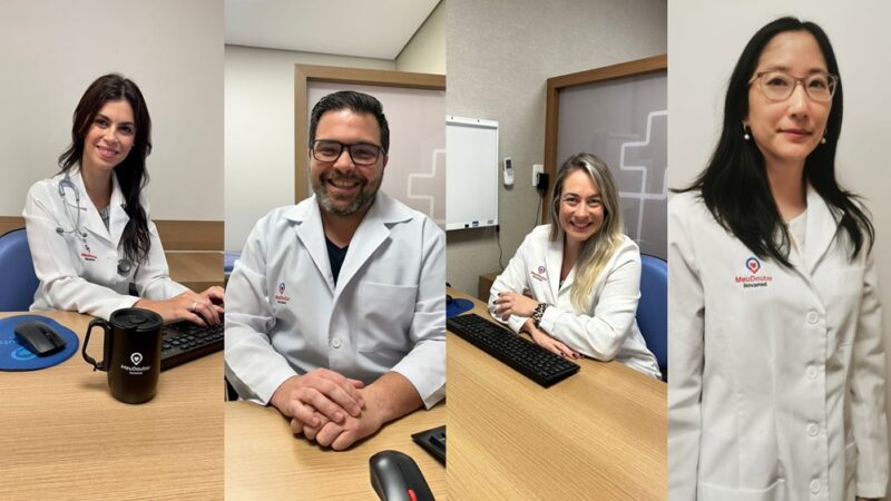 Dra. Danielle Pastura, médica de família da Rede Meu Doutor Novamed Méier, no Rio de Janeiro; O ortopedista José Luiz Ramos, das unidades Centro, Botafogo e Niterói da Meu Doutor Novamed; A nutricionista Talita Bastos, que atende na Meu Doutor Novamed Méier; A cardiologista Yasmine Kobayase, que atende nas unidades Moema, Santo André e São Bernardo do Campo da Meu Doutor Novamed / Foto: Divulgação
